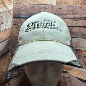 General Steel Warehouse Inc. Adjustable Strapback Hat Cap 1948 Logo Distressed